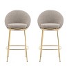 Counter Height Barstools Set of 4,Cafe Barstools with Metal Frame and Upholstered Round Seat,Modern Metal Kitchen Island Bar Chairs-Coolbibila - 3 of 4
