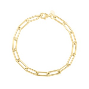 Ladies 14k Gold THICK 4.8mm Paperclip Statement Bracelet - 1 of 3