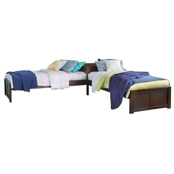 Twin Pulse Wood L-Shaped Kids' Bed Chocolate - Hillsdale Furniture