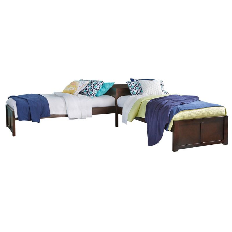 Twin Pulse Wood L-Shaped Kids&#39; Bed Chocolate - Hillsdale Furniture, 1 of 5