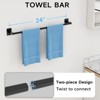 Itopfox 10-Piece Bathroom Hardware Set with Towel Bars, Rings, Hooks & Toilet Paper Holder, Matte Black Finish for Modern Bathroom Decor - 2 of 4