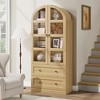 Garvee Tall Storage Cabinet, Farmhouse Large Wood Arched Kitchen Pantry, Bookcase with Doors & 2 Drawers for Dining, Office, Living Room, 72" - 2 of 4