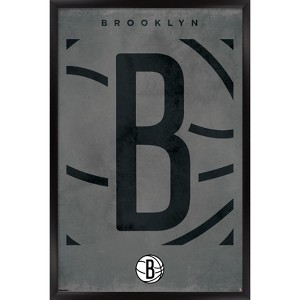 Trends International NBA Brooklyn Nets - Logo 25 Framed Wall Poster Prints - 1 of 4