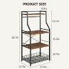Kitchen Bakers Rack, Microwave Oven Stand with Large Wire Basket, 4-Tier Kitchen Utility Storage Shelf with 8 Hooks for Spice, Pots Organizer - 4 of 4