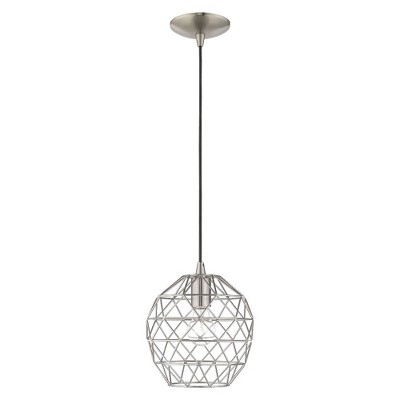 Livex Lighting Geometric Shade 1 - Light Pendant in  Brushed Nickel