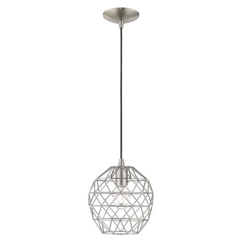 Livex Lighting Geometric Shade 1 - Light Pendant in  Brushed Nickel - image 1 of 2