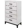 NicBex 5 Drawer Vertical Dresser,31.1 Inch Wide Rubber Wood Chest of Drawers for Bedroom,Living Room,Entryway,Hallway - 4 of 4