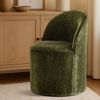Modern Soft Chenille Barrel Accent Chair with Casters, Upholstered Rolling Chair for Living Room, Bedroom or Small Spaces-Maison Boucle