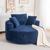 Round Chenille 360° Swivel Barrel Chair with Fluffy Cushion, Space-Saving and Modern Sleeper for Living Room - 2 of 4