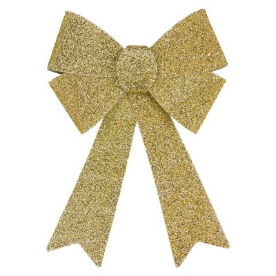 Northlight Tinsel 4-Loop Bow Christmas Decoration - 17" - Gold
