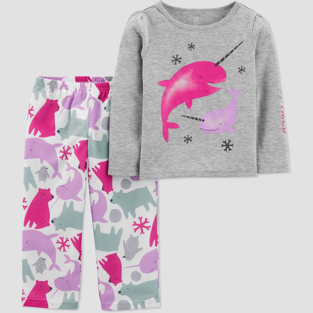 Toddler Girls' 2pc Narwhal Pajama Set - Just One You made by carter's Purple 2T