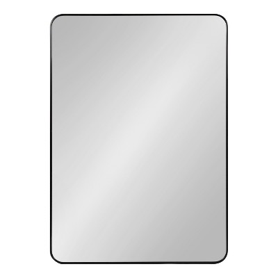 Zayda Sleek Black Aluminum Rectangular Wall Mirror 30x42