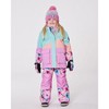 Deux par Deux Girl Two-Piece Play Snowsuit Pink Watercolor Flower Print - 2 of 4