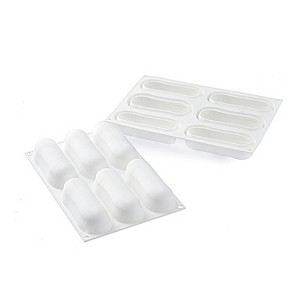 Silikomart Silicone Mold "Eclair140", 4.73 Oz, 6 cavities - 1 of 2