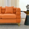 Resenkos 81" 3-Seater Sectional Couch, Plush Teddy Fabric with Deep Seating and 3 Included Accent Pillows, - 2 of 4