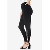 Roaman's Women's Plus Size Lattice Essential Stretch Legging - 4 of 4