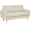 APRILSOUL 67.7" Wide Mid-Century Modern Upholstered Tufted Loveseat Sofa With Wooden Legs - 4 of 4