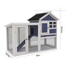 LAOTIES Large Outdoor Wooden Rabbit Hutch,Bunny Cage with Waterproof Roof,No-Leak Pull-Out Trays,Nesting Box,Expandable Small Animal House - 2 of 4