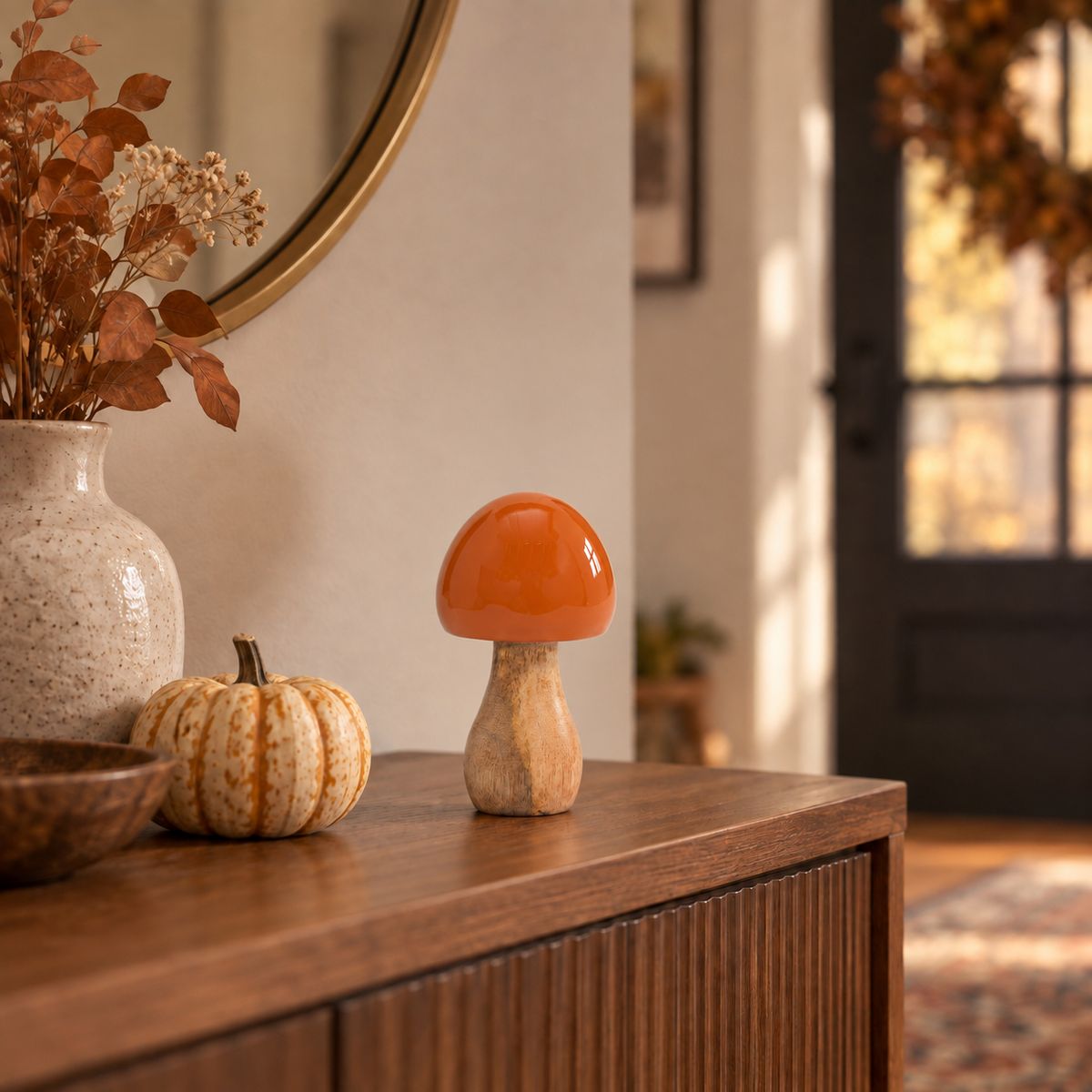 Home Decor Mushroom Sculpture for Shelf Decor or Coffee Table Decor - Decorative Ornaments for Living Room, Bathroom or Office Décor