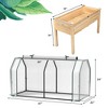 Costway Raised Garden Bed with Dual Zipper Door Greenhouse for Patios and Backyards Grey/Natural - 3 of 4