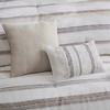 Gracie Mills Ismael Clipped Jacquard Stripe 5-Piece Comforter Set - King/California King - Neutral - 2 of 4