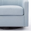 Okak Elegant Linen Swivel Chair Accent Chair with Soft Cushion Glider Barrel Sofa Chair with Metal Base for Lounge Bedroom - 4 of 4