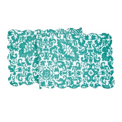 C&F Home 14" x 51" Madison Aqua Table Runner