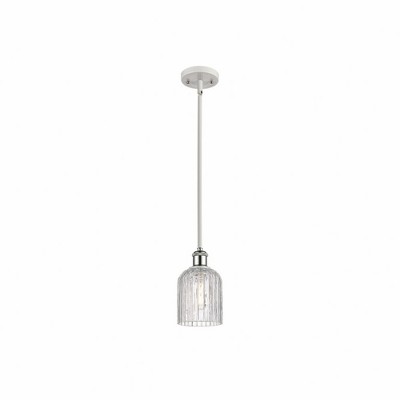 Bridal Veil - 1 Light Stem Hung Mini Pendant In Art Deco Style-9 Inches Tall and 5 Inches Wide