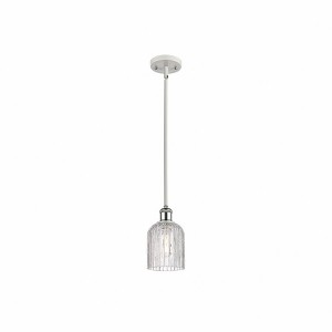 Bridal Veil - 1 Light Stem Hung Mini Pendant In Art Deco Style-9 Inches Tall and 5 Inches Wide - 1 of 1