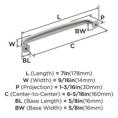 Satin Nickel 7" Traditional Cabinet Bar Pull