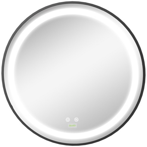 Kleankin 28-inch Lighted Bathroom Mirror For Wall, Dimmable Led Mirror ...