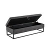 PAGED 58.6" Velvet Storage Bench with Metal Base, Button Tufted Ottoman with Storage, Multi-Functional Entryway Ottoman Foot Rest, Bed Bench - 3 of 4