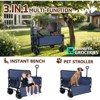SKRAN 3-in-1 Convertible Folding Wagon Cart with Bench Seat & Storage,180L Capacity and 500lbs Load Capacity for Camping,Beach - 4 of 4