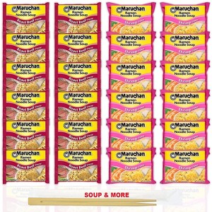 Maruchan Ramen Instant Noodle Soup Variety, 2 Flavors - 12 Packs Roast Beef & 12 Packs Shrimp - 1 of 1