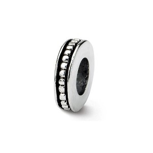Black Bow Jewelry Sterling Silver Antiqued Spacer Bead Charm - 1 of 3