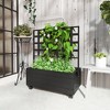 Outsunny Wooden Garden Planter with Trellis and Wheels, Freestanding Garden Box for Garden, Patio, Balcony - 3 of 4