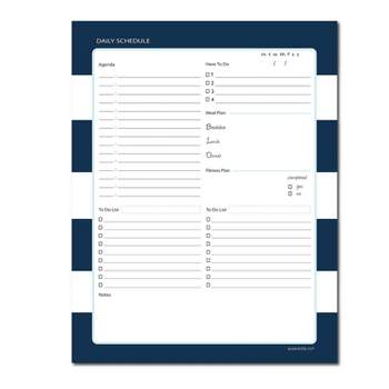 Kahootie Co. Kahootie Co Daily Schedule Notepad 8.5" x 11" 50 sheets per pad Navy Stripe (DNP05)