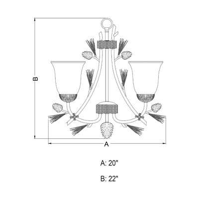 Sierra Mini 3-Light Chandelier in Black Walnut with Frosted Glass