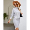 Womens Long Sleeve Knit Short Dress Bodycon Pullover Sweater Dress Ribbed High Neck - 4 of 4
