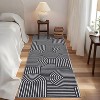 Abstract Washable Area Rug Non-Slip Throw Rug with Rubber Back, Low Pile Stain Resistant Boho Geometric Carpet for Living Room, Bedroom Dining Room - 2 of 4