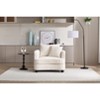 Chenille Accent Chair with Storage Ottoman, Upholstered Armchair Reaging Chair Barrel Chair - ModernLuxe - 2 of 4