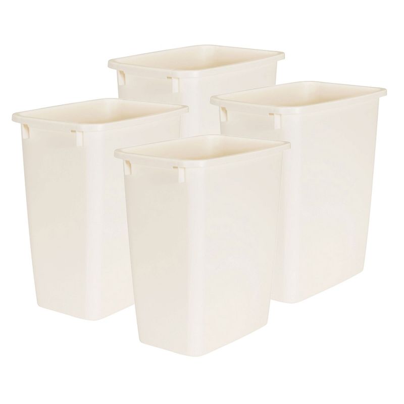 Rubbermaid 21 Quart Traditional Kitchen, Bathroom, and Office Wastebasket Trash Can, Bisque (4 Pack), 1 of 6