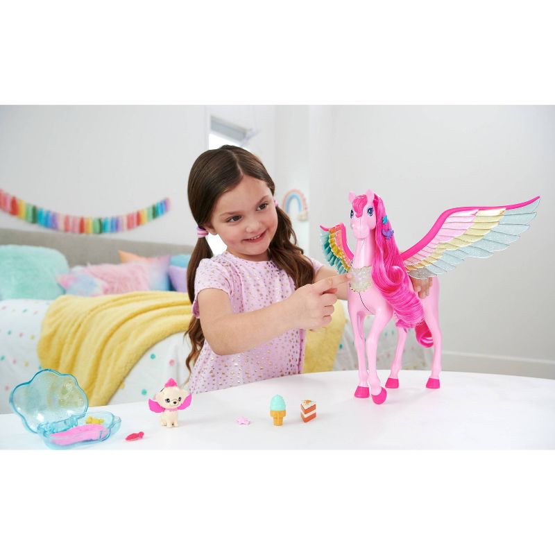 Barbie A Touch of Magic Pink Pegasus with Puppy, Lights and Sounds, 3 of 8