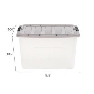 Clear Stackable Plastic Storage Bins with Latching Lids, 40 Qt.