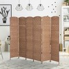 Resenkos 6' Tall Wicker Weave 3-Panel Room Divider, Natural Wood - 2 of 4