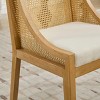 INFURNIC Dining Chairs Rattan Chair with Linen Upholstered Seat and Decorative Armrests for Kitchen and Dining Room, Beige, 23.8"*21.9"*37.4" - 3 of 4