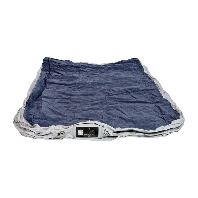 Queen Size Navy and Gray Raised Air Mattress with Built-in Pump