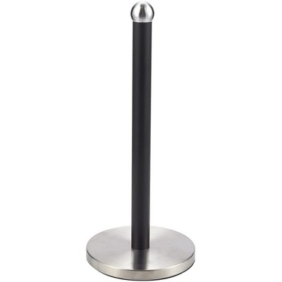Juvale Paper Towel Holder for Kitchen, Black Stainless Steel (14.3 x 1.5 in)