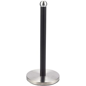Juvale Paper Towel Holder for Kitchen, Black Stainless Steel (14.3 x 1.5 in) - 1 of 3