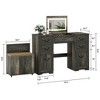 Fredees Multifunctional Vanity Desk with Mirror, LED Lights, USB Ports, Power Outlets, and Ample Storage – Stylish Makeup Dresser for Your Bedroom - 2 of 4